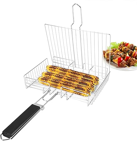 BBQ Net,Foldable Square Stainless Steel Grill,Square Grilled Fish Chicken Net,Clip Hand Held Grill Mesh Wire Clamp,Outdoor BBQ Net Square Grilled Fish Chicken Net Clip Hand Held 2 BBQ Net,Foldable Square Stainless Steel Grill,Square Grilled Fish Chicken Net,Clip Hand Held Grill Mesh Wire Clamp,Outdoor BBQ Net Square Grilled Fish Chicken Net Clip Hand Held - Image 2