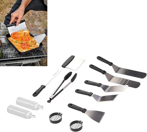 Grill Kit, Heat-Resistant Stainless Steel Grill Kit Complete Tools 12 Pieces Hanging Hole Design for Birthday Party Camping - Image 2
