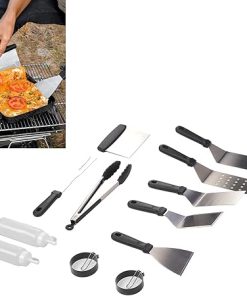 12Pcs Stainless Steel Grilling Kit Food Grade Material Heat Resistant BBQ Grill Tool Set, in Portable Carrying Bag, Barbecue Utensils Gift for Smoker Camping 2
