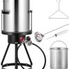 Outdoor Grill Table Cart, Pizza Oven Table Stand for Outdoor Indoor, 40″ x 26″ Stainless Steel Tabletop Dining BBQ Grill Table with Wheels for Food Prep, 3-Shelf Kitchen Cart Table with Cover 4