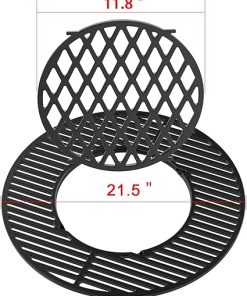 onlyfire Cast Iron Grill Grate Replacement Gourmet BBQ System for Weber 22inch Kettle Charcoal Grills 2