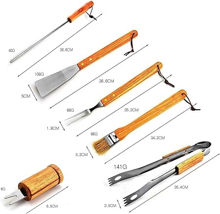 10 PC Heavy Duty BBQ Grilling Accessories Grill Tools Set – Stainless Steel Grilling Kit with Wooden Handle, Ideal for Camping, Kitchen 2 10 PC Heavy Duty BBQ Grilling Accessories Grill Tools Set - Stainless Steel Grilling Kit with Wooden Handle, Ideal for Camping, Kitchen - Image 2