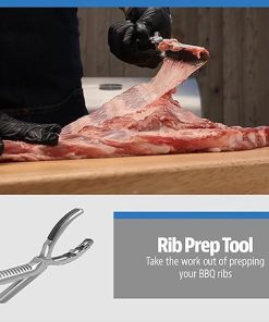 Rib Prep Pro, BBQ Rib Skinner, Ribs Membrane Remover Stainless Steel Tool Kit, Stainless Steel Ribs Membrane Remover Tool, Dishwasher Safe BBQ Accessories (3pcs) 2