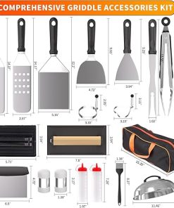 Premium BBQ Tool Set –19-Piece Stainless Steel Grill Accessories Kit with Heat-Resistant Handles, Includes Basic Tools (Shovels, Forks, etc.) for Outdoor Cooking, Camping, and Backyard Grilling! 2