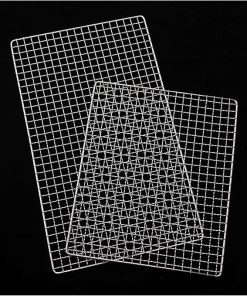 KeuLen Stainless Steel Wire Grill Rack,Grids Grates Stainless Steel BBQ Barbecue Grill Grilling Mesh Wire Net Outdoor Cooking Kitchen Accessories Tools BBQ Grill Skewer Rack, 37*16cm 2