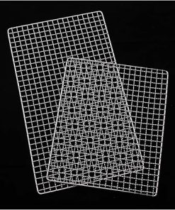 Stainless Steel BBQ Grill Mesh,Camping Grill, Grids Grates Stainless Steel BBQ Barbecue Grill Grilling Mesh Wire Net Outdoor Cooking Kitchen Accessories Tools BBQ Grill Skewer Rack 2