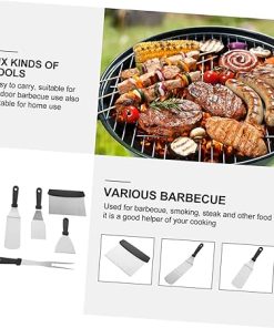 STOBAZA Portable BBQ Tools Stainless Steel Barbecue Utensils Fork Grilling Tools for Outdoor Grill 2