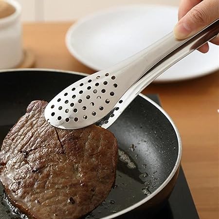 Cooking Tongs Stainless Steel Kitchen Clips Heat Resistant Hollow Barbecue Clips Food Clips Kitchen Tool Accessories Tongs(14 inch) 2 Cooking Tongs Stainless Steel Kitchen Clips Heat Resistant Hollow Barbecue Clips Food Clips Kitchen Tool Accessories Tongs(14 inch) - Image 2