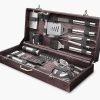 Outdoor Grill Accessories for Barbeque - Outdoor Grill Accessories for Barbeque - Premium Grill Tool Sets - Dark Wood Case Grilling Set - Griddle Accessories Kit - BBQ Gear