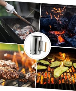 BBQ Fire Bucket Charcoal Grill Accessory Stove Tool Fire Starter Chimney for Outdoor Cooking 2