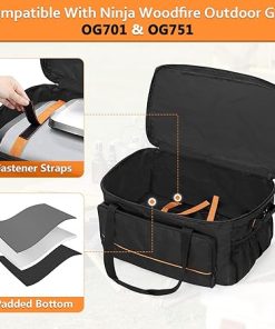 Carry Bag Compatible With Ninja Woodfire Grill OG701 OG751, Outdoor Cover for OG700 Series Smoker, Water-Resistant BBQ Storage Case for Tools & Accessories, Bag Only 2