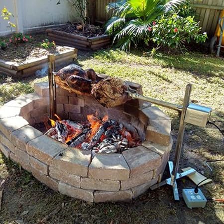 Stainless Steel Electric Tripod Rotisserie, Charcoal Roaster Chicken Lamb Spinning Roast Machine, Bearing Capacity 40kg, for Outdoor Picnic Camping 2 Stainless Steel Electric Tripod Rotisserie, Charcoal Roaster Chicken Lamb Spinning Roast Machine, Bearing Capacity 40kg, for Outdoor Picnic Camping - Image 2