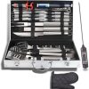 BBQ Grill Tools Set, Stainless Steel BBQ Accessories Tool Set with Meat Thermometer and Injector, BBQ Utensils Set for Foodies, Barbecue Fans, Cooks, Camping Lo 4