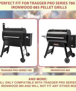 Pellet Grill Storage Shelf for Traeger Pro Series 780 Grill Accessories, Black Powder Coated Steel Pellet Grill Bottom Shelf for Traeger Ironwood 885 and Other Wood Pellet Grill Storage Container 2