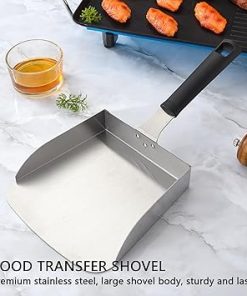 Stainless Steel Griddle Food Mover, Large Stainless Steel Spatula, Professional Griddle Food Shovel with Ergonomic Handle, for Stir Fry, Cook, and Move Food 2