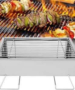 Stainless Steel BBQ Grill Mini BBQ Grill Portable Folding Barbecue Grill Home Camping Cooking Tool BBQ Accessories 2