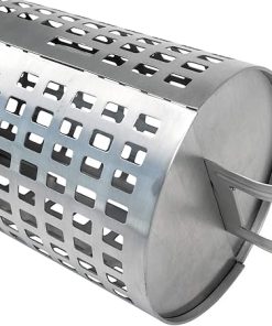 BBQ Dragon Rolling Grill Basket – Large Stainless Steel with Snap-Close Lid, Dishwasher Safe for Vegetables, Fish, and Meat 2
