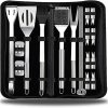 20PCS BBQ Grill Tools Set with Storage Bag, Stainless Steel Grill Accessories, Portable Grilling Utensil Kit for Travel, Picnics, RVs, Camping, BBQs 3