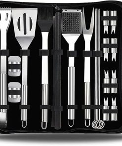 20 PCS BBQ Grill Tools Set, Stainless Steel Heavy Duty Grilling Accessories with Storage Case, for Camping, Traveling, and Gifts
