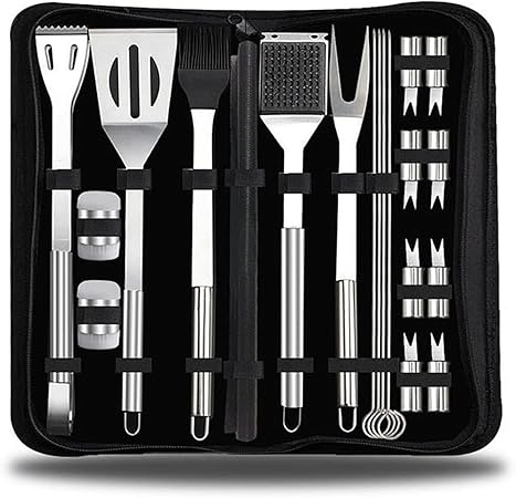 20 PCS BBQ Grill Tools Set, Stainless Steel Heavy Duty Grilling Accessories with Storage Case, for Camping, Traveling, and Gifts 20 PCS BBQ Grill Tools Set, Stainless Steel Heavy Duty Grilling Accessories with Storage Case, for Camping, Traveling, and Gifts