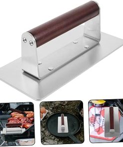 HANABASS Cooking Stainless Burger Press Handle Burger Patty Press Tool Kitchen Gadget Easy to Clean 2