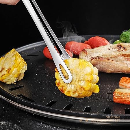 Cooking Tongs Stainless Steel Food Clips Long Handle Non-Slip Barbecue Clips Steak Tongs Kitchen Cooking Tool Accessories Tongs(Medium) 2 Cooking Tongs Stainless Steel Food Clips Long Handle Non-Slip Barbecue Clips Steak Tongs Kitchen Cooking Tool Accessories Tongs(Medium) - Image 2