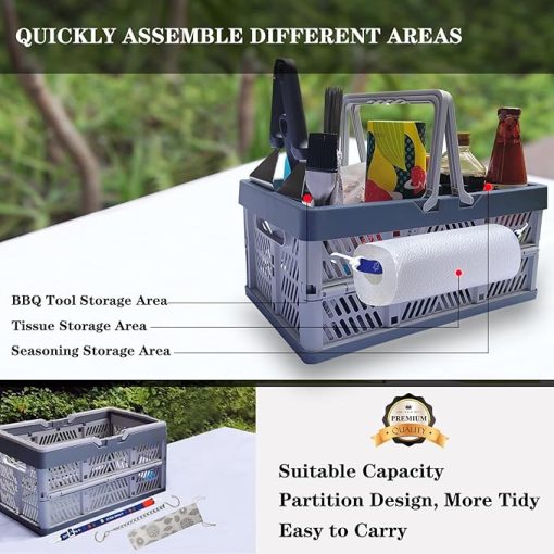 BBQ Sauce&Tools Storage Basket it more convenient for you to carry barbecue sauce tools outdoors, on the beach, and on barbecues, and it is easier to store barbecue sauce tools. - Image 2