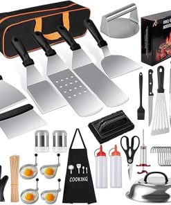 139 Pcs Griddle Accessories Kit for Blackstone Griddles - Upgraded Flat Top Grill Accessories with Enlarged Spatulas, Melting Dome, Scraper BBQ, Perfect for Outdoor Grilling, Camping, Father’s Day