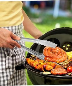 LIFKOME Square BBQ Grill Plate Tongs Set Stainless Steel Grilling Accessories Outdoor Grilling 2