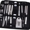 SUPVOX 12pc Stainless Steel BBQ Tool Set Grilling Utensils Kit for Men Grill Set Outdoor Grill Tools Easy to Clean 4