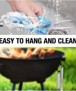 20 PCS BBQ Grill Set with 4-in-1 Spatula, Stainless-Steel Skewers, Steel Wire Cleaning Brush, Grilling Tongs, and Corn Holder, BBQ Accessories and Utensils Bundle 2