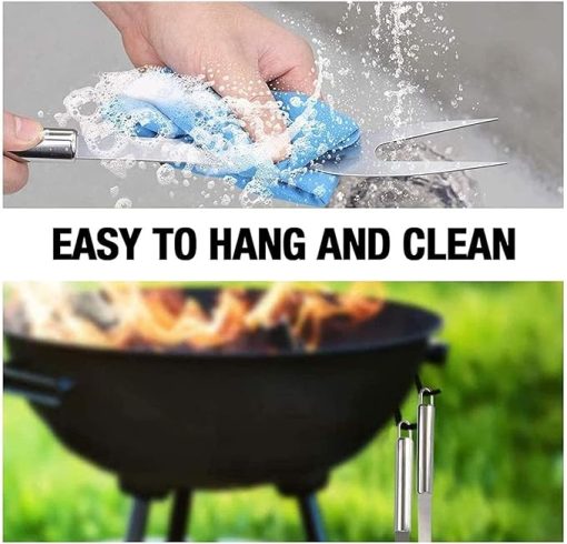 20 PCS BBQ Grill Set with 4-in-1 Spatula, Stainless-Steel Skewers, Steel Wire Cleaning Brush, Grilling Tongs, and Corn Holder, BBQ Accessories and Utensils Bundle - Image 2