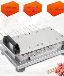 Manual Mutton Skewer Machine, Stainless Steel Kebab Tool, 100 Skewers in 5 Minutes After Proficiency, Suitable for Bamboo Skewers/Iron Skewers Within 35cm, for Meat, Fruits, Vegetables 2