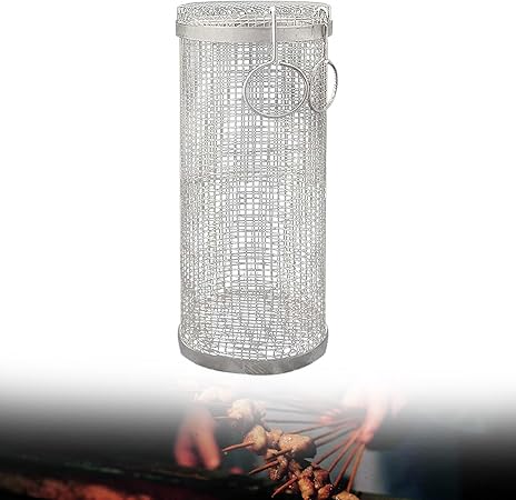 Rolling Grilling Basket, Grill Roaster Basket Rolling Wire Mesh Cylinder Grill Basket, Round Grill Cooking Accessories For Outdoor Camping-L Rolling Grilling Basket, Grill Roaster Basket Rolling Wire Mesh Cylinder Grill Basket, Round Grill Cooking Accessories For Outdoor Camping-L