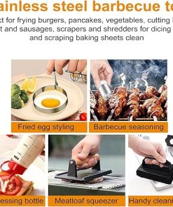 16PCS Griddle Accessories Kit, Flat Top Grill Accessories Set for Blackstone and Camp Chef, Grill Spatula Set with Enlarged Spatulas Basting Cover Scraper for Outdoor Barbecue Sets 2