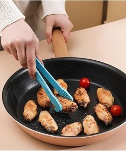 BBQ Tongs, BBQ Food Toast Tongs Trivet Tongs for Kitchen Tongs Non-Slip Cooking Clip Clamp BBQ Salad Tools Grill Kitchen Accessories(Black) 2