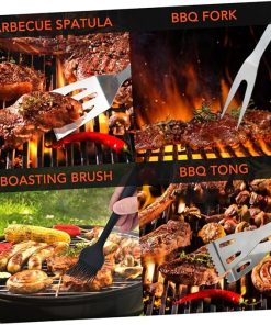Complete BBQ Tool Kit 22pc Stainless Steel Grill Utensils BBQ Brush Fork Tongs Ideal for Camping Outdoor 2