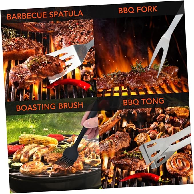 Complete BBQ Tool Kit 22pc Stainless Steel Grill Utensils BBQ Brush Fork Tongs Ideal for Camping Outdoor 2 Complete BBQ Tool Kit 22pc Stainless Steel Grill Utensils BBQ Brush Fork Tongs Ideal for Camping Outdoor - Image 2