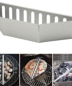 Stainless Steel Charcoal Basket, Char-Basket Coal-Briquettes Holder for Even Heat Charcoal Briquette Holder Outdoor BBQ Tool & Accessories 2PCS 2