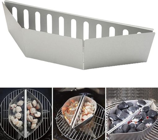 Stainless Steel Charcoal Basket, Char-Basket Coal-Briquettes Holder for Even Heat Charcoal Briquette Holder Outdoor BBQ Tool & Accessories 2PCS - Image 2