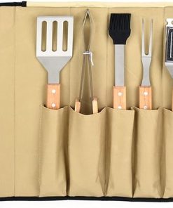 SEFAX Portable Grilling Utensil Kit, 5PCS BBQ Grill Tools Set, Grill Accessories, Grilling and Camping Cooking Utensils Set for Travel, Picnics, RVs, Camping, BBQs, Parties