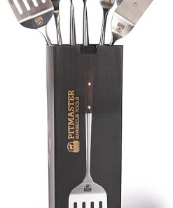 Certified Angus Beef Premium Grilling Set – 5 Piece Heavy Duty Stainless Steel Grill Tool Set with Pakkawood Handles for BBQ Accessories, Tailgating, and Smoker Accessories 2