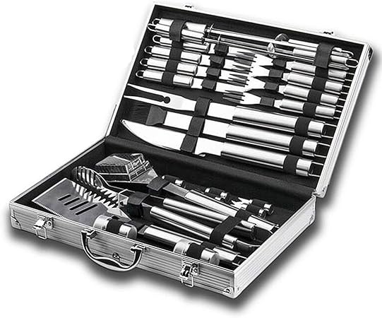 Stainless Steel Grill Tools Set, Heavy Duty BBQ Accessories Tool Set, Outdoor Camping Cooking Grilling Utensils Tools Set with Storage Box, for Home, Camping, Traveling Stainless Steel Grill Tools Set, Heavy Duty BBQ Accessories Tool Set, Outdoor Camping Cooking Grilling Utensils Tools Set with Storage Box, for Home, Camping, Traveling