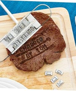 PAREKS 2pcs Set BBQ Tools Branding Iron for Grilling BBQ Accessories Branding Iron for BBQ Barbecue Bamboo/1400 2