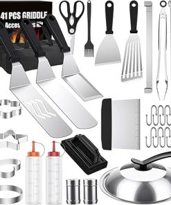 Griddle Accessories Kit for Blackstone,41PCS Flat Top Grill Accessories Set for Blackstone and Camp Chef,Professional Stainless Steel Griddle Grill Tools Set for Outdoor BBQ Camping