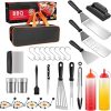 DAVV Blackstone Spatula Grill Griddle Accessories Kits,28 Pcs Flattop Outdoor Grill Griddle Accessories Kits for Blackstone Camp Chef, BBQ Grill Spatula Sets for BBQ Camping Backyard
