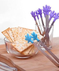 BBQ grill tongs, Food Clips Stainless Steel Kitchen Cooking Salad Serving Clips BBQ Silicone Tool Clips Pliers 2