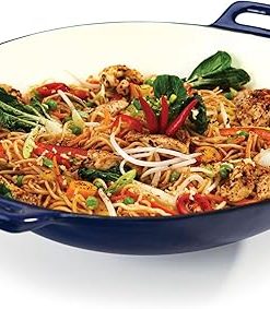 Broil King 69710 Porcelain Coated Cast Iron Wok, 14-Inch, Blue 2