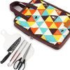 SEFAX Camping Kitchen Utensil Set, 5pcs Grill Accessories, BBQ Tools Set with Storage Bag, Portable Grilling Utensil Kit, Suitable for Travel, Picnics, RVs, Camping, BBQs, Parties (Color : B)