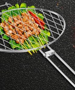 Grilling Basket,Grill Rack,Grill Grate,1PC Stainless Steel Barbecue BBQ Grill Basket Double Fish Grilling Basket for Outdoor Cooking (Size S) 2